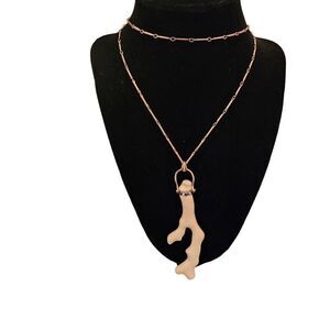 Stella & Dot white enamel coral necklace